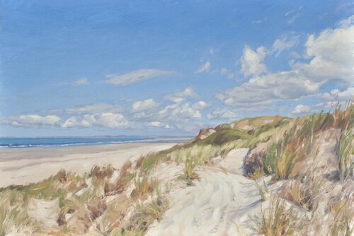 Du haut des dunes, Bretagne di Anne Baudequin, Pittura in vendita su Singulart