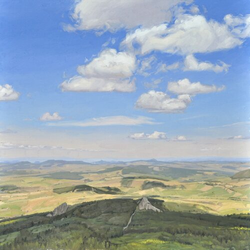 Ciel d'été, sommet du Mont Mézenc di Anne Baudequin, Pittura in vendita su Singulart