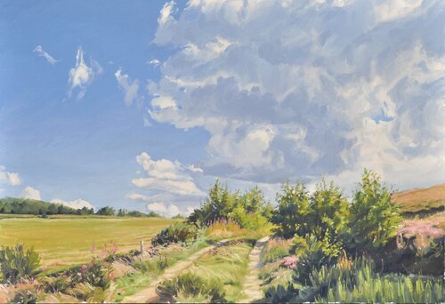 Cinq septembre, chemin au Mont Gerbier de Jonc von Anne Baudequin, Malerei kaufen auf Singulart