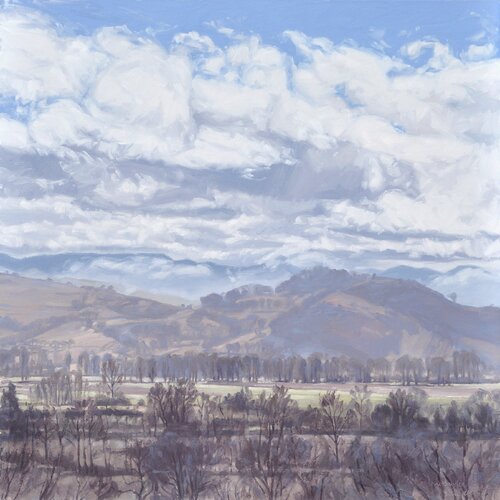 Deux février, nuages sur le mont Mariol di Anne Baudequin, Pittura in vendita su Singulart