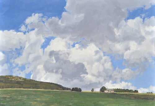 Huit septembre, ferme sur le Massif du Mézenc di Anne Baudequin, Pittura in vendita su Singulart