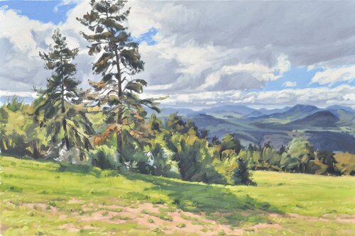 Vingt-quatre septembre, le Mont de la Madeleine di Anne Baudequin, Pittura in vendita su Singulart