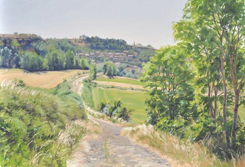 Dix-sept juin, chemin à Polignac di Anne Baudequin, Pittura in vendita su Singulart