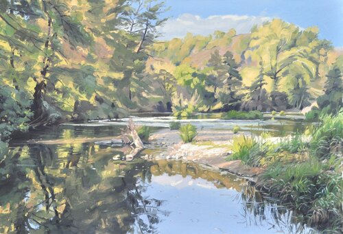Dix octobre, la Loire à Cheyrac von Anne Baudequin, Malerei kaufen auf Singulart