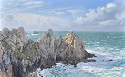 Soleil du matin sur la pointe de Pen Hir von Anne Baudequin, Malerei kaufen auf Singulart