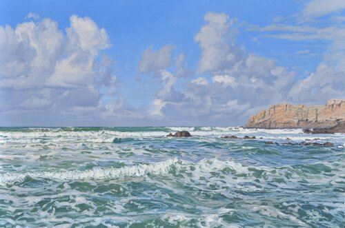 La Pointe de Kerroux, lumière du matin von Anne Baudequin, Malerei kaufen auf Singulart
