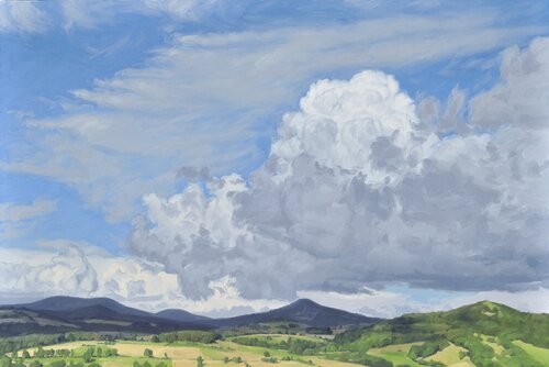 Vingt juin, nuages, suc de Jalore di Anne Baudequin, Pittura in vendita su Singulart