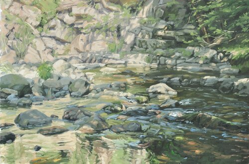 La Sumène au pied des roches Anne Baudequin