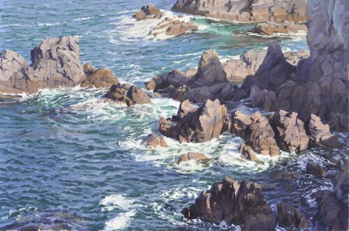 Bretagne, rochers von Anne Baudequin, Malerei kaufen auf Singulart