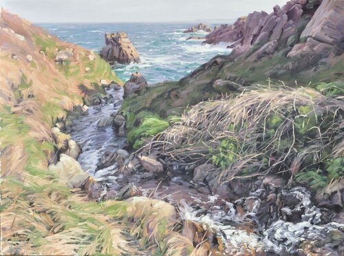 Bretagne,  ruisseau côtier von Anne Baudequin, Malerei kaufen auf Singulart