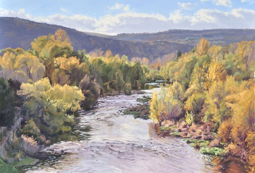 La Loire à Coubon, lumière d'automne Anne Baudequin