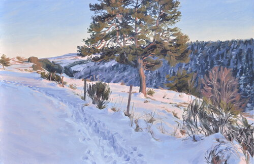 Crépuscule sur le Mézenc von Anne Baudequin, Malerei kaufen auf Singulart