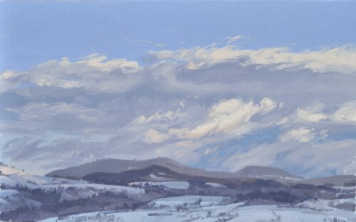 Vingt janvier, neige, lever de soleil by Anne Baudequin, 회화 for Sale on Singulart