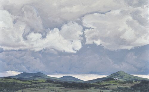 Six juin, nuages sur le Suc de Jalore di Anne Baudequin, Pittura in vendita su Singulart