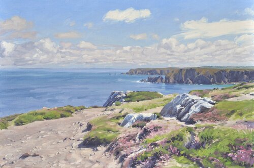 Sur le sentier côtier, Cap Sizun di Anne Baudequin, Pittura in vendita su Singulart