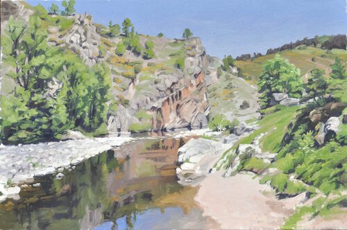 Vingt-trois mai, la Loire à Goudet Anne Baudequin