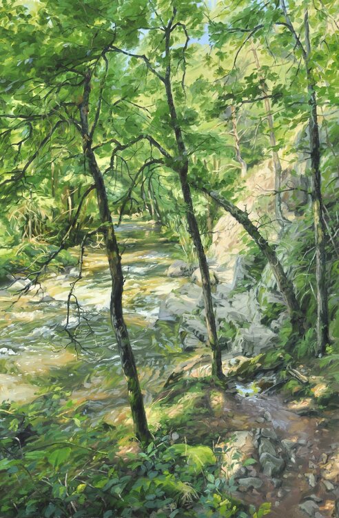 Les quatre arbres au bord de la Sumène Anne Baudequin