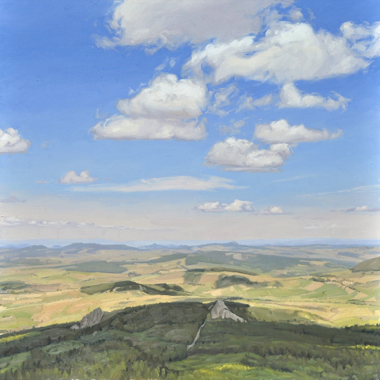 Ciel d'été, sommet du Mont Mézenc Anne Baudequin Peinture originale à vendre