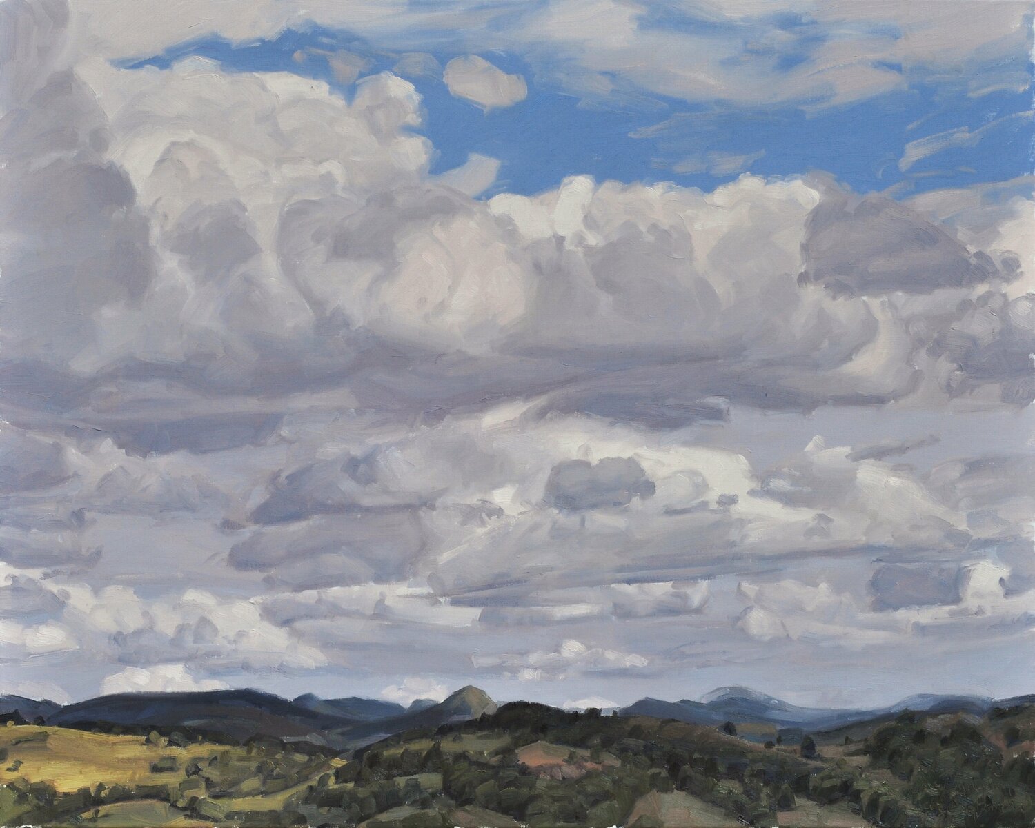 Seize septembre, nuages au-dessus des Roches de Mariol Anne Baudequin Originalgemälde zu verkaufen