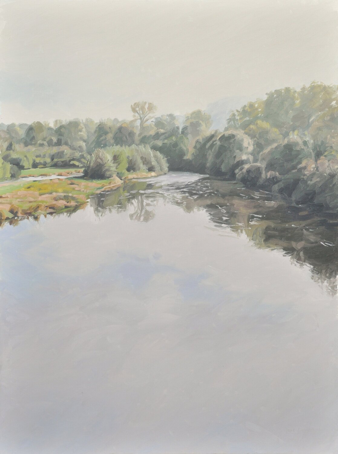 Onze octobre, brumes matinales sur la Loire Anne Baudequin Originalgemälde zu verkaufen