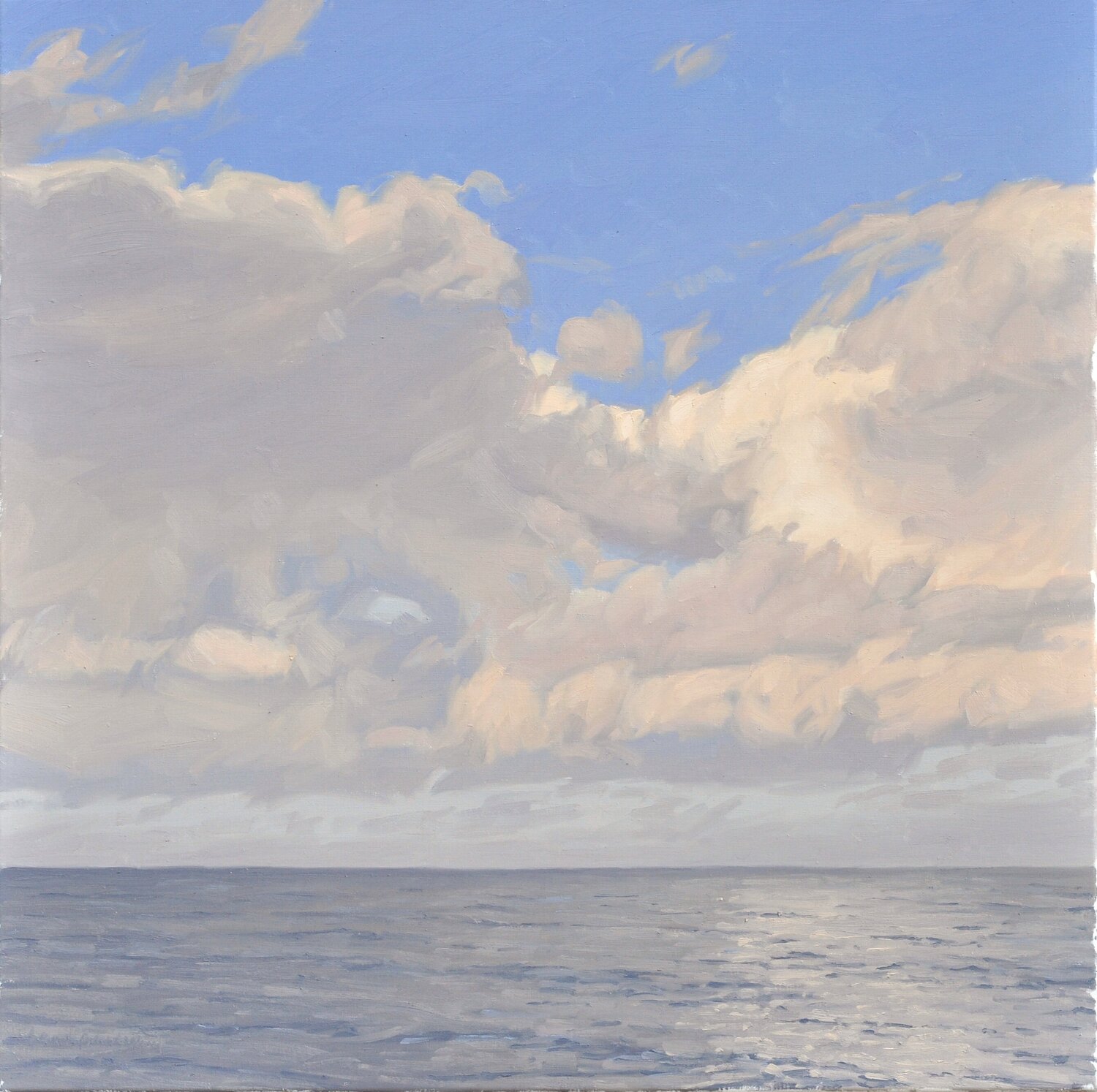 Nuages sur la mer, soleil du matin Anne Baudequin Originalgemälde zu verkaufen