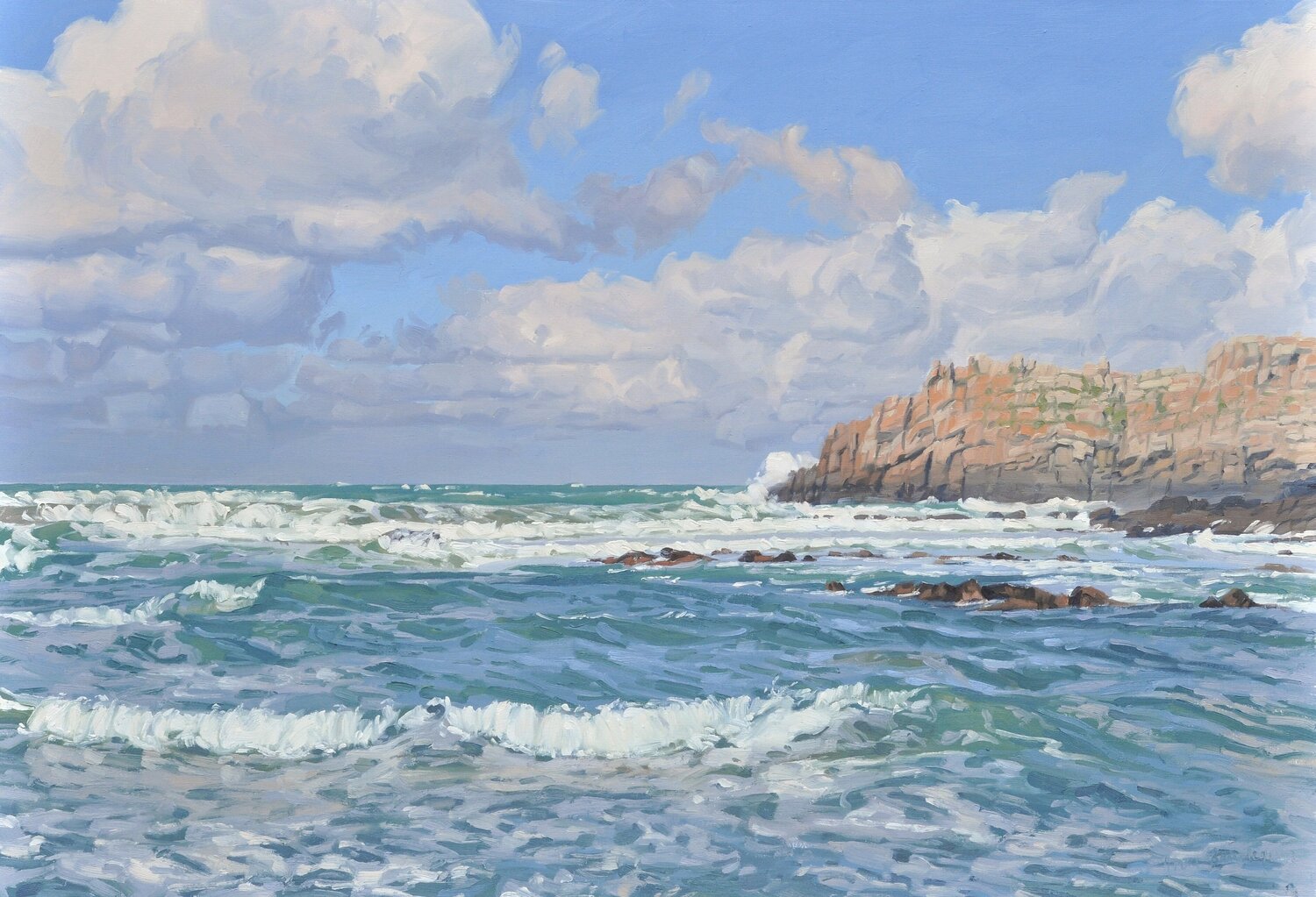 Presqu'île de Crozon, la Pointe de Kerroux Anne Baudequin Originalgemälde zu verkaufen