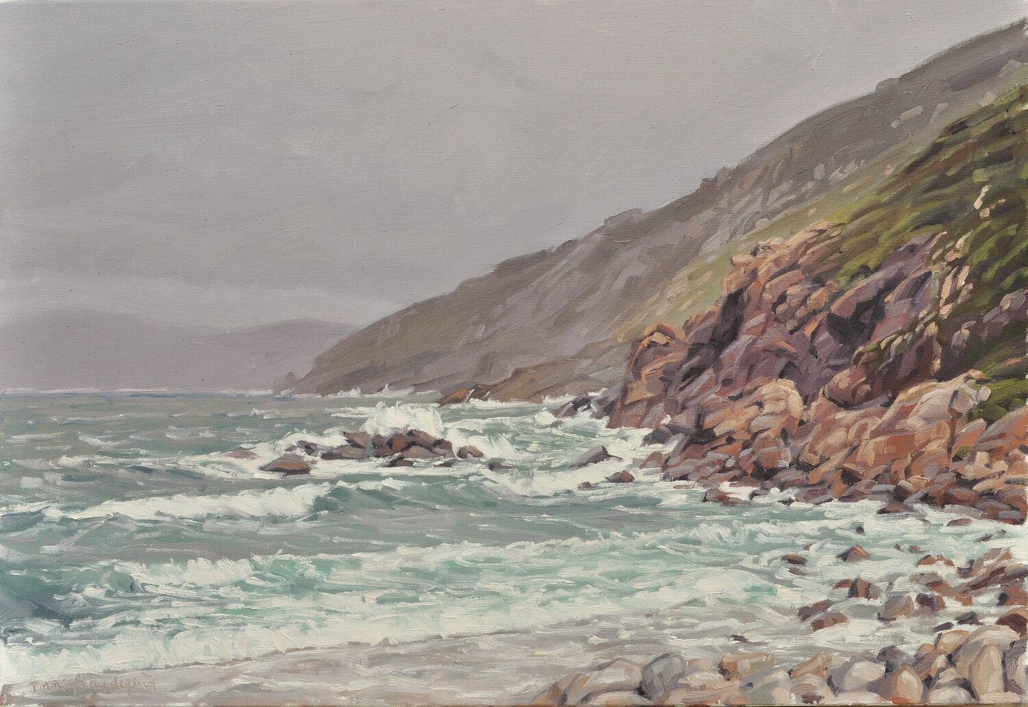 Côte de Galice, avant la pluie Anne Baudequin Dipinto originale in vendita