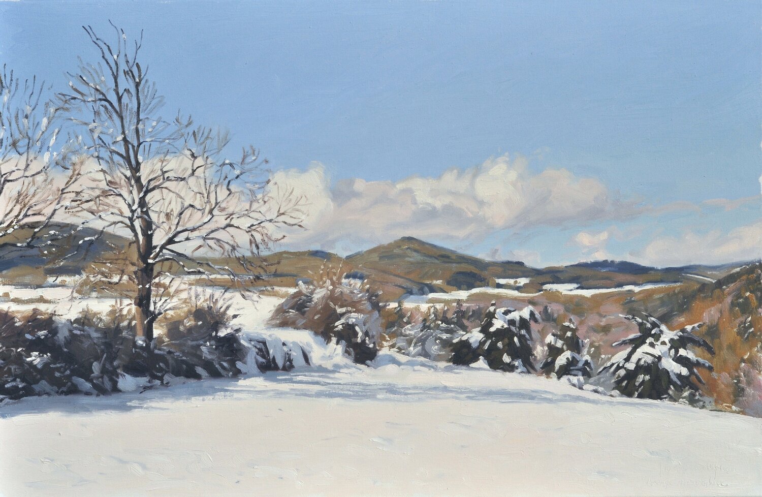 Seize novembre, neige à Saint-Vincent Anne Baudequin Originalgemälde zu verkaufen