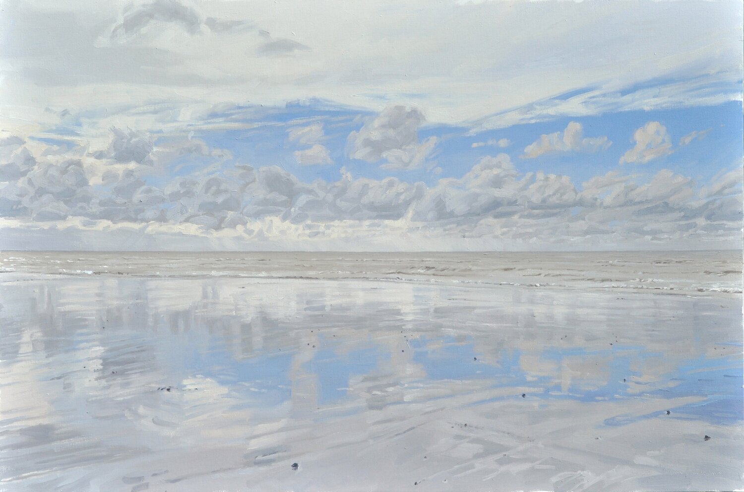 Reflets à marée basse, Baie de Somme Anne Baudequin Originalgemälde zu verkaufen