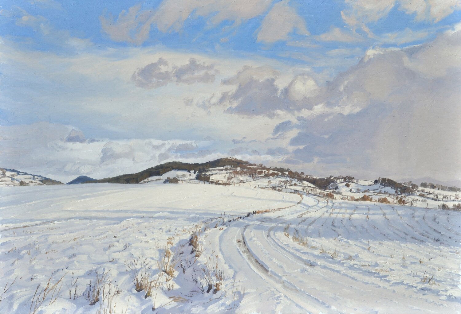 Neige sur les monts du Velay Anne Baudequin Originalgemälde zu verkaufen