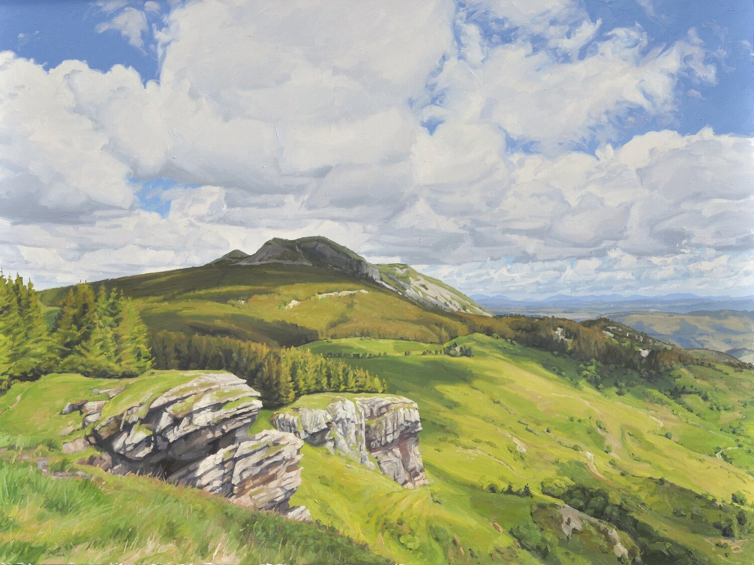Quatorze juin, le Mont Mézenc Anne Baudequin Dipinto originale in vendita