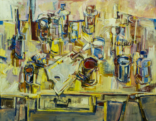 Mesa de trabajo III by Pedro Carrasco, 회화 for Sale on Singulart