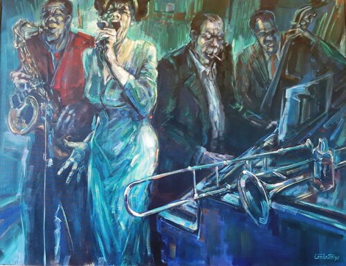 Cantante Festival de Jazz by Pedro Carrasco, Painting for Sale on Singulart