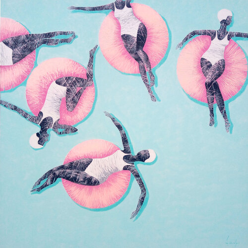 Girls sunbathing par Oleh Lavrii, Peinture en vente sur Singulart