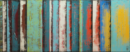 Yellow Panels Original di Ronald Hunter, Pittura in vendita su Singulart
