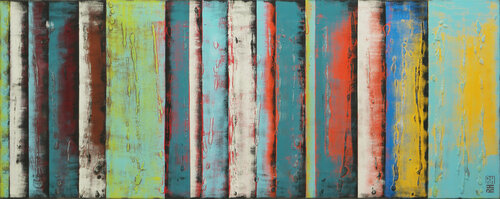 Yellow Panels Original di Ronald Hunter, Pittura in vendita su Singulart