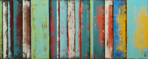 Yellow Panels Original di Ronald Hunter, Pittura in vendita su Singulart