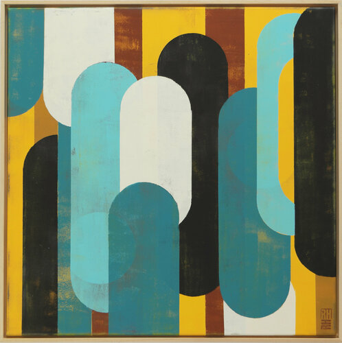 Traffic Brown & Yellow - incl Frame di Ronald Hunter, Pittura in vendita su Singulart