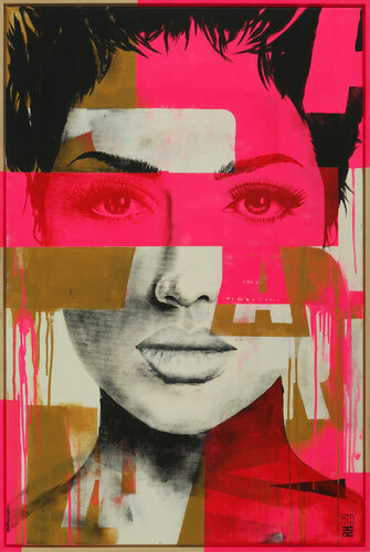 Red Eyes - Pop Art Portrait di Ronald Hunter, Pittura in vendita su Singulart