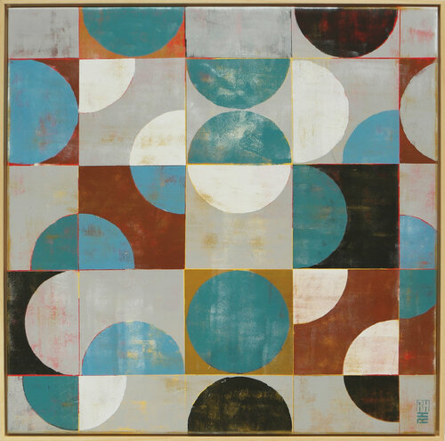 Traffic Square Grey ll - Incl Frame di Ronald Hunter, Pittura in vendita su Singulart