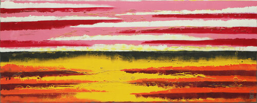 Warm Red Landscape di Ronald Hunter, Pittura in vendita su Singulart