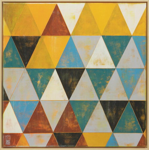 Triangle Traffic in Brown - Incl Frame di Ronald Hunter, Pittura in vendita su Singulart