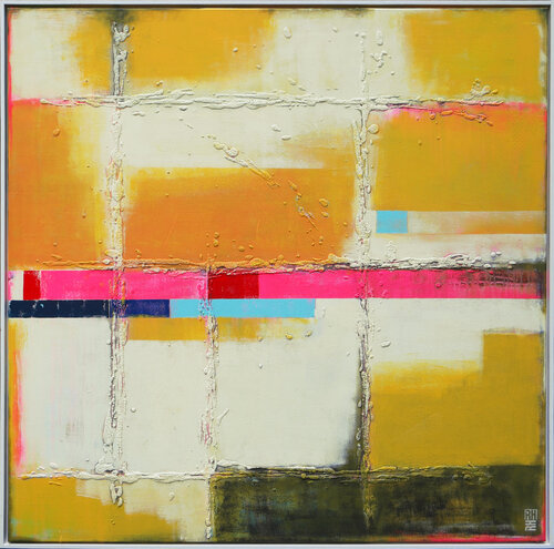 Untitled in Soft Yellow – Incl Frame di Ronald Hunter, Pittura in vendita su Singulart