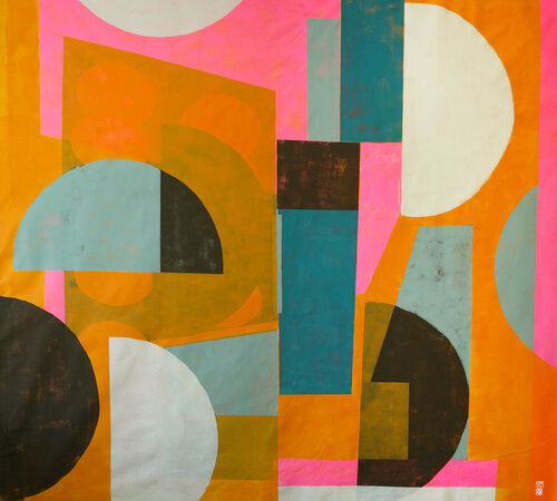 Fractured BiG Orange di Ronald Hunter, Pittura in vendita su Singulart