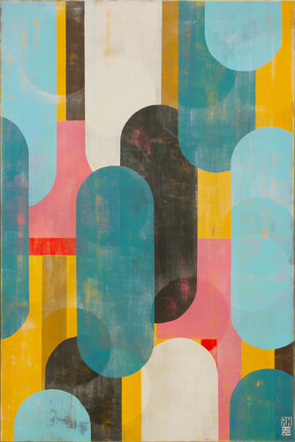 Traffic Pink Vertical by Ronald Hunter, Painting for Sale on Singulart