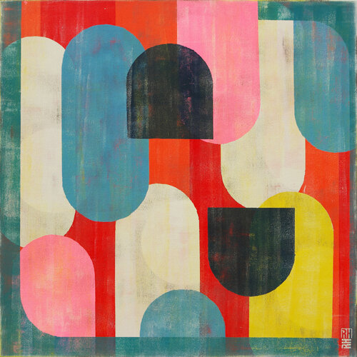 Traffic Full Color pink di Ronald Hunter, Pittura in vendita su Singulart