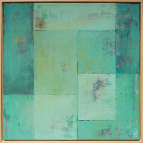 Turquoise Tiles di Ronald Hunter, Pittura in vendita su Singulart