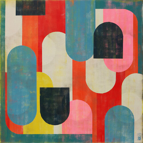 Traffic Full Color Pink di Ronald Hunter, Pittura in vendita su Singulart