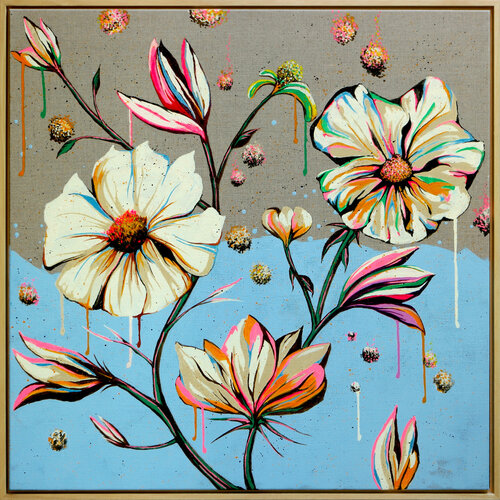 Fantasy Flowers Linnen di Ronald Hunter, Pittura in vendita su Singulart