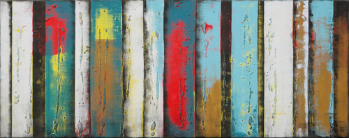 Turquoise panels light van Ronald Hunter, Schilderij te koop op Singulart